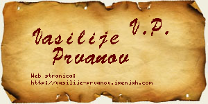 Vasilije Prvanov vizit kartica